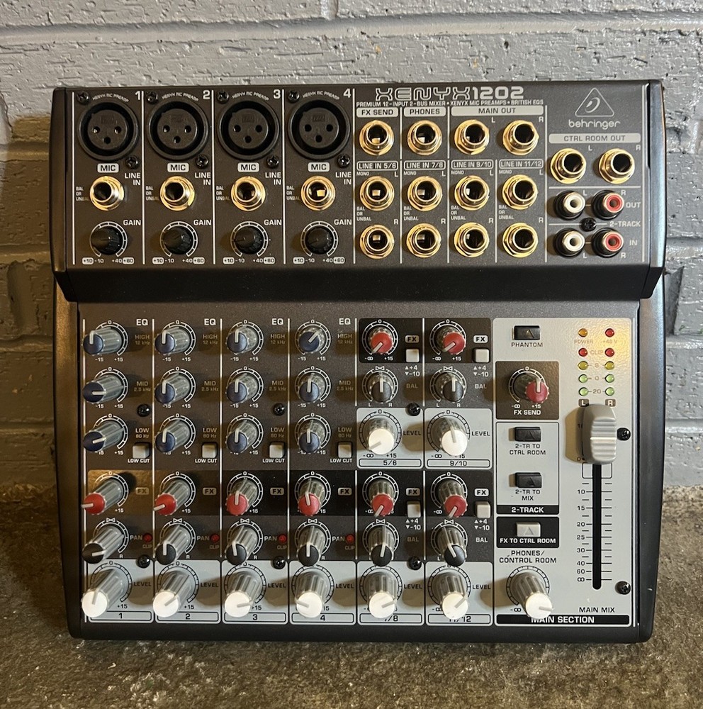 Behringer XENYX 1202 12-Input 2 Bus Analog Mixer – Untested, Sold As-Is