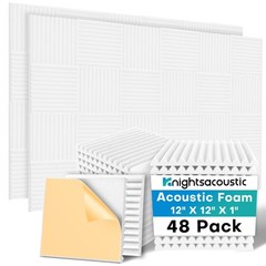 48 Pack Sound Proof Foam Panels for Walls with Self Adhesive, 12x12x1 Acousti…