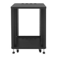 19“ 15U AV Equipment Rack w/ Caster Wheels Universal Network & Stereo Stand