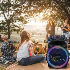 4500W Portable Party Speaker Deep Bass 18″Powerful Woofer Karaoke w/Mic+Remote