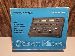 Vintage 1980s Realistic 32-1100A Stereo Mixer RadioShack Box Styrofoam MINT