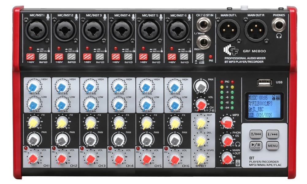 8 Channels Mixer with MP3, Bluetooth, Recording, USB (Canadian Brand)