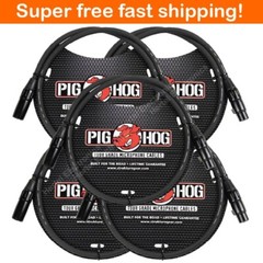 5 Pack Pig Hog PHM3 High Performance 8MM XLR Mic Cable, 3FT LIFETIME WARRANTY!