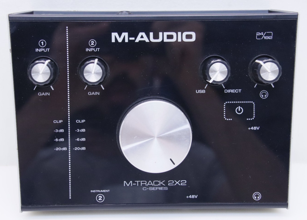M-Audio M-Track 2×2 C-Series USB Audio Interface 24-bit/192kHz +48V Great Cond.