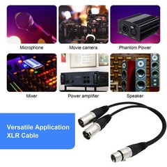 3Pin XLR Female Jack To Dual 2 Male Plug Y Splitter Cable Adapter Microphone
