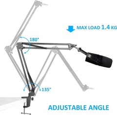 SUNMON MV7 Boom Arm Mic Stand with Pop Filter for MV7 SM7B