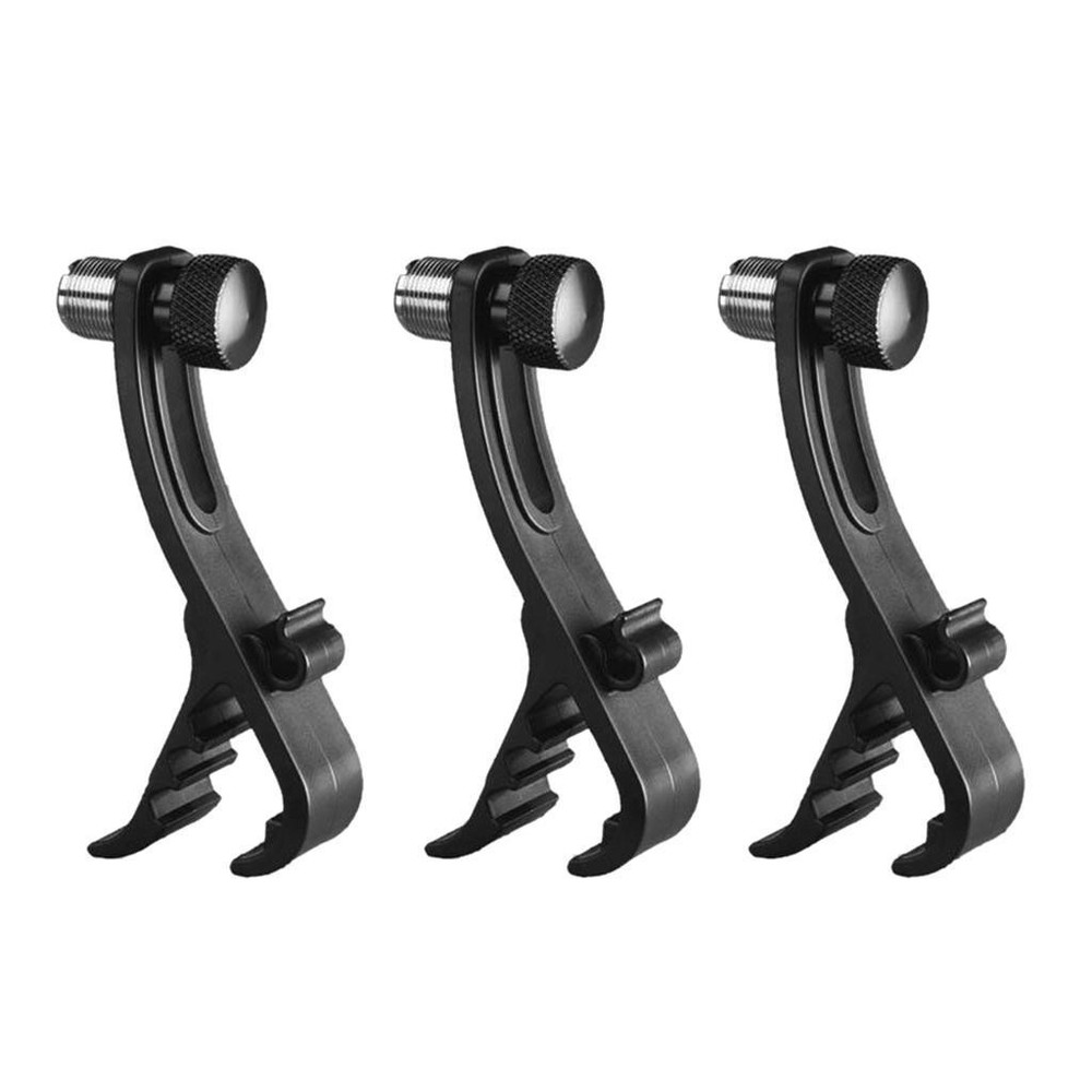 Pack of 3 Adjustable Drum Studio Holders Microphone Clips