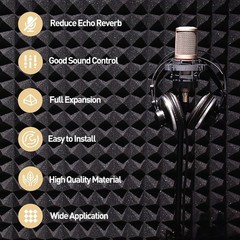 12~96 PACK 12″X12″X0.4″ Acoustic Foam Panel Studio Soundproofing Wall Tiles USA