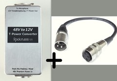 P48/T12 PHANTOM to T-POWER CONVERTER + Tuchel Adapter Sennheiser MKH416 405 406T