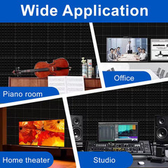 3 In. T X 1 Ft. X 1 Ft. Black Professional Pyramid Acoustic Foam Sound Absorbing
