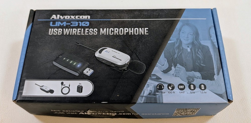Alvoxcon Wireless Lapel Microphone USB & USB-C Lavalier UM310 White – Influencer