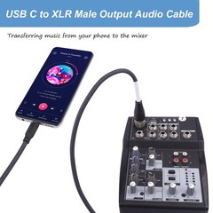 Devinal USB C to XLR Cable, Smartphone/Laptop to XLR Male Output Cable for Am…