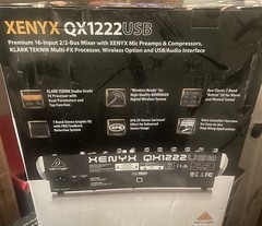 Behringer XENYX QX1222USB Premium 16Input 2/2Bus Mixer Klark Teknik FX Wireless