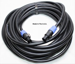 LASE 50 Ft SpeakOn Speaker Cable w/ NEUTRIK NL4FC 12ga 4 Conductor Pure Copper
