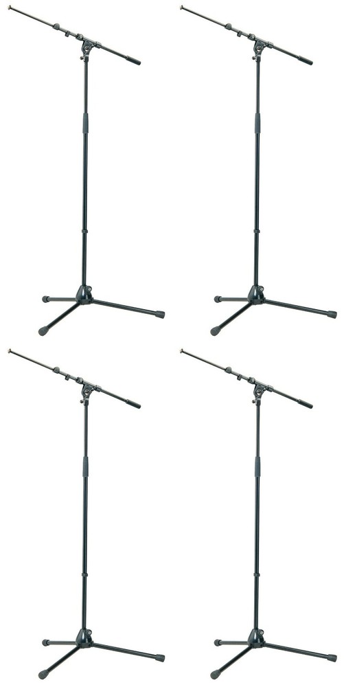 4-Pack! K&M 21090B 210/9 Mic Stand & Boom Konig & Meyer! Mic Stands w/ Boom Arm
