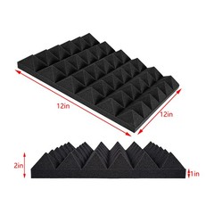 12 Pack 12 X 12 X 2″ Acoustic Foam Wall Panels Soundproofing Tiles Studio Decor