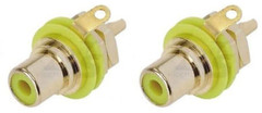 (2 PACK) REAN NYS367-4 RCA Panel Mount Jack w/ Gold Plated Contacts – YELLOW