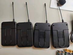 4-Channel Wireless Microphone System, UHF Compact Cordless Mic Set MWM-41-4B