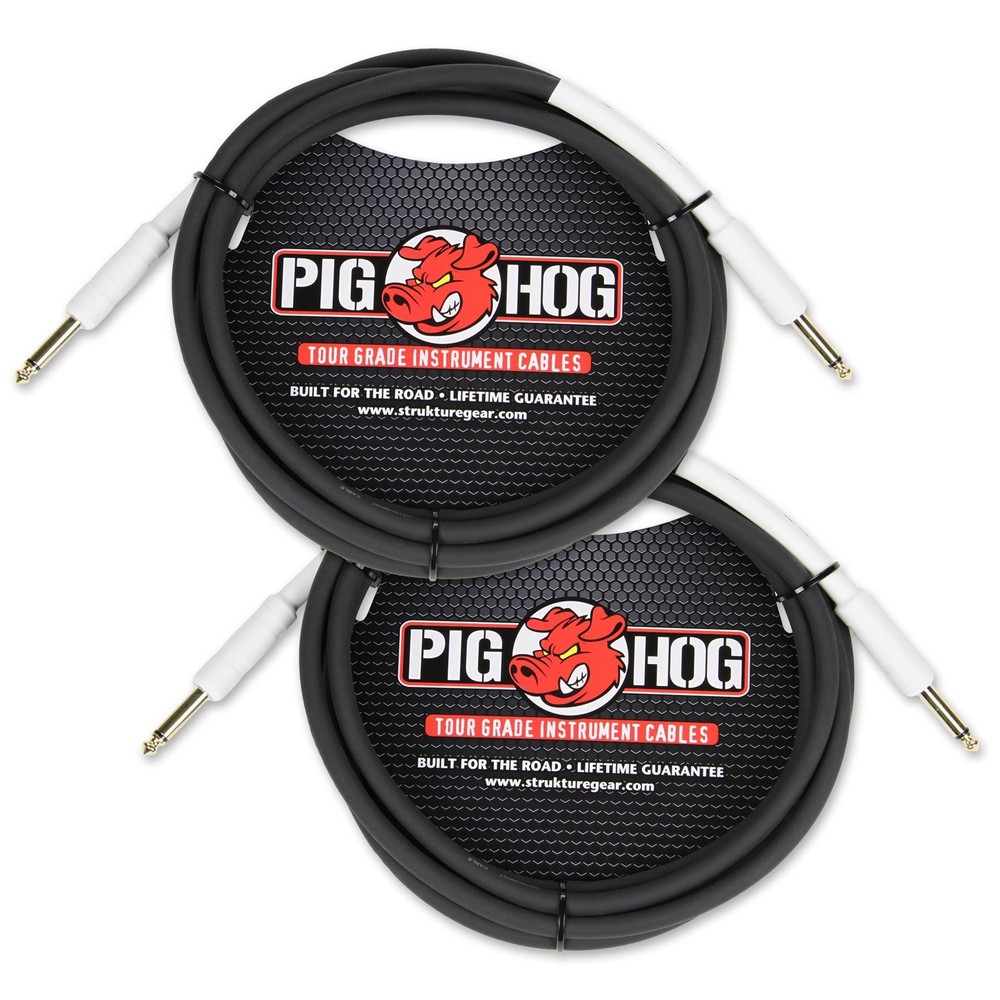 Pig Hog PH10 10′ Instrument Cable Dual Pack 10 feet, Black