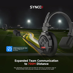 SYNCO Xtalk X2 350m Wireless Headset Intercom System 2.4GHz Full Duplex 2-Person
