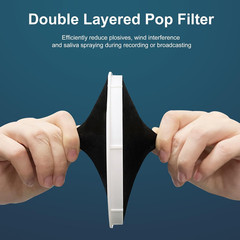 Professional Microphone Isolation Ball with 2-Layered Pop Filter, High Density
