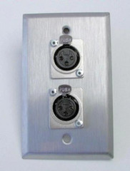 PROCRAFT SPL-2XF-SS 1 Gang Stainless Steel Wall Plate Loaded w/ 2) XLR Female