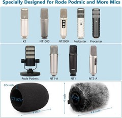 Windscreen Pop Filter Compatible with Rode Podmic, Mic cover for podmic