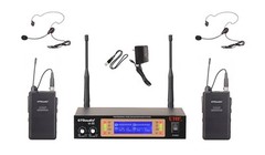 GTD Audio 2Ch UHF Handheld Lavaliere Wireless Microphone Mic System NEW 35LL