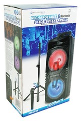 Technical Pro Dual 8″ Rechargeable Karaoke Machine System+Stand+3) Wireless Mics