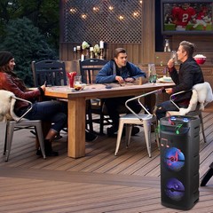 Portable Bluetooth Party Speaker with Dual 10″ Heavy Bass Sound System Mic FM DJ