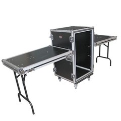 ProX T-16RSP24DST Case For Amp Rack w/16U Space 24″ Depth+2 Side Tables+Casters