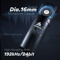 192kHz/24bit USB Condenser Microphone Set with Studio Headphones for Podcasters