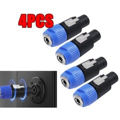 4pcs 1/4 Inch to NL4 Plug Adapter for Full Audio Bandwidth Support 20Hz-20kHz