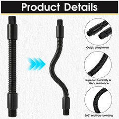 23.6″ Gooseneck Tubing Flexible 25/64″ Male thread Alloy Steel Metal Arm Univers