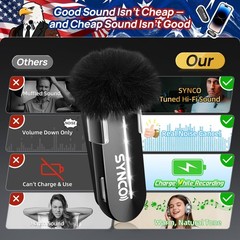 SYNCO 2 Mics Wireless Lavalier Microphone, USB-C Wireless Microphones for iPh…