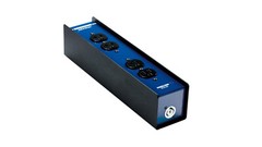 Power Drop Box PowerCon Pass Thu Inputs to 4 Female Edison AC 3Prong