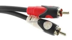 6ft Kirlin Dual 1/4″ TS Mono Male Plug to 2-RCA Plug Male Audio Cable