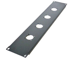 2U Space Black Heavy Rack Panel w/ 4 Large „G“ SpeakOn Cut Outs for NL8 or NL4