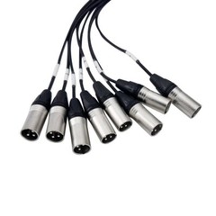 proreck Rack Mount TRS XLR Combo Splitter Snake Cable, 8 Channels