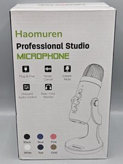 Haomuren Pink USB Condenser Microphone Noise Cancel Mute Echo Control New