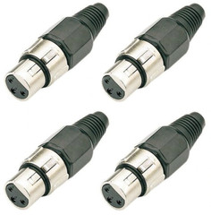 (4 Pack) Procraft PC-TX001 3 Pin Female XLR Cable End Jack Plug Mic Connector