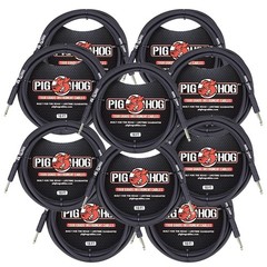 10 Pig Hog Tour Grade 10ft Instrument Cable 1/4″ – 1/4″ Straight Connectors PH10