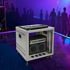 9U Grey Carbon Steel Server Rack Cabinet with Wheels for Studio Office