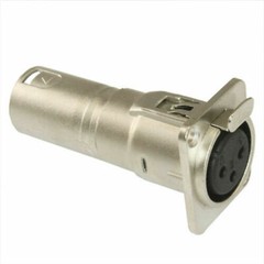 3 Pin XLR Female To Male Audio Pass Through Feed Panel Mount Connector Adapter