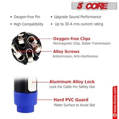 4 Pole Speakon ConnectorPcs w Twist Lock Audio Jack Male Plug Loud 6 Blue