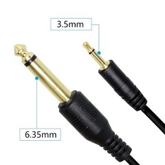 1/8″ to 1/4″ TS Cable 3.5mm Mono Male to 6.35mm Mono Male Audio Cable Speaker