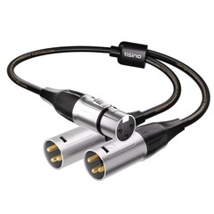 Tisino Balanced XLR Splitter Cable, 1 Female to 2 Male Patch 5 feet, Black