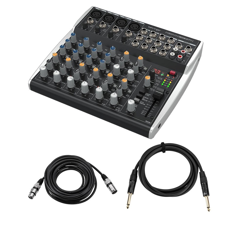 Behringer XENYX 1202SFX Premium Analog 12-Input Mixer with USB Interface, Bundle