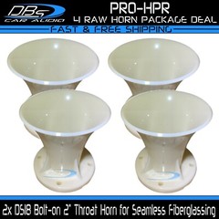 4x DS18 PRO-HPR Raw Plastic 2″ Throat Bolt on Driver Horn for Custom Fabrication