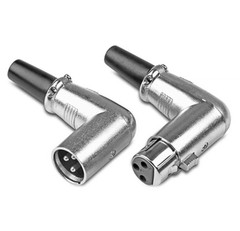 2 Pack – 90 Degree Right Angle 3-Pin XLR Male Female Microphone Cable Connectors